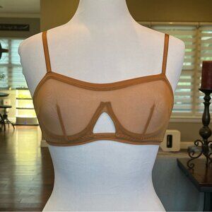 NWT We Are HAH X Free People Sheer Wired Bra 32-36A 32A 34A 36A Brown Sugar